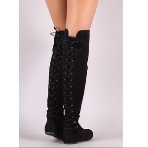 NEW Wild Diva Back Lace Up Over the Knee Boots